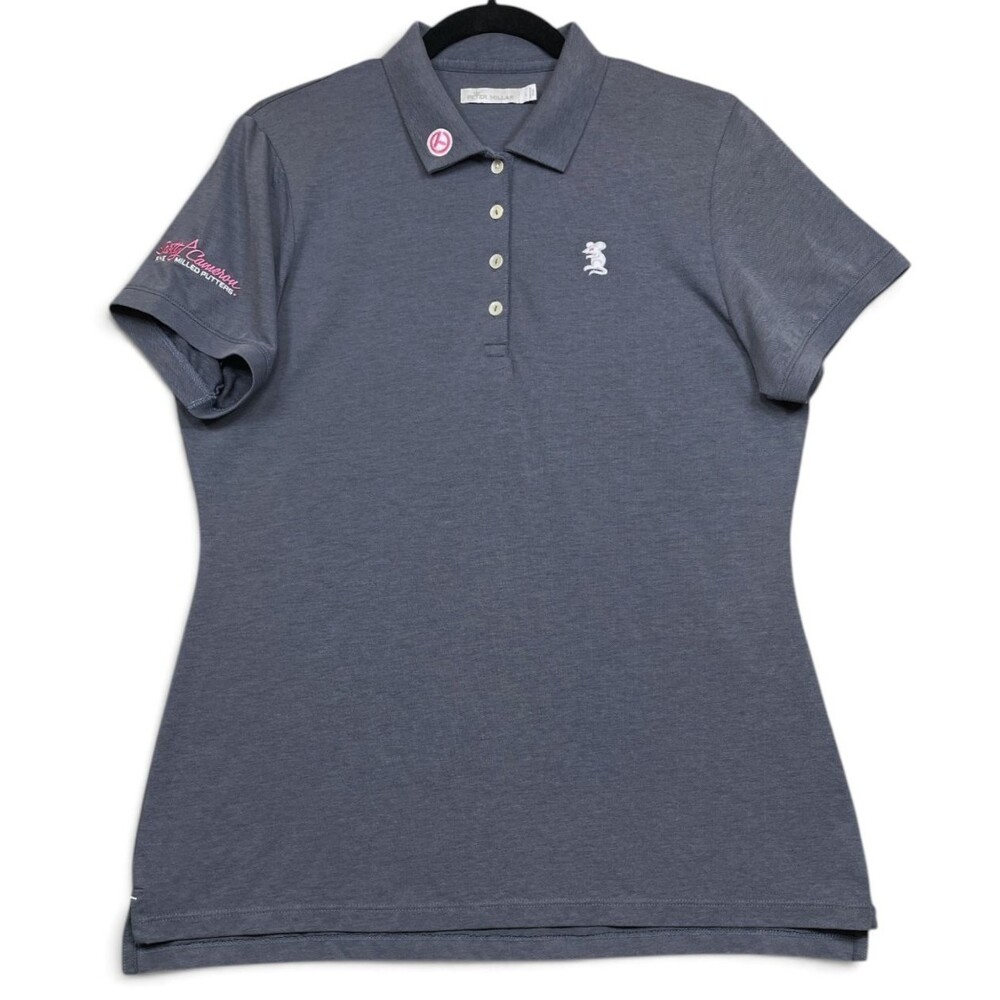 Scotty Cameron Peter Millar Polo Shirt Womens L Blue Tour Rat Golf Performance